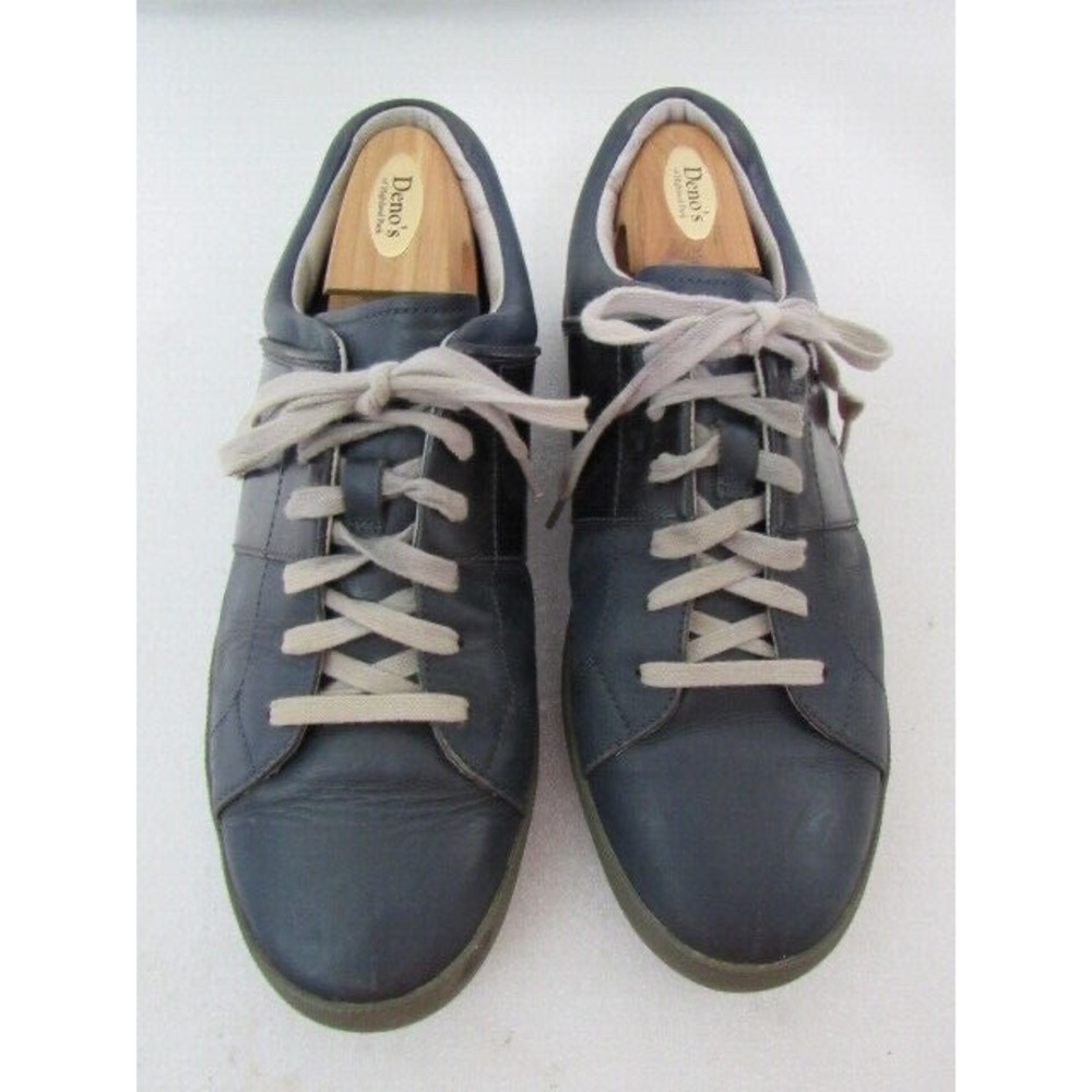 Tsubo Aratus Premium Blue Leather Saddle Stripe Sneakers Size 10